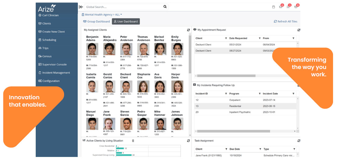 screenshot of Arize EHR